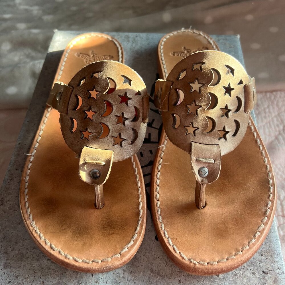 Freebird by Steven Vallarta Celestial Taupe Leather Thong Style Sandal 8